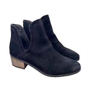 COCONUTS By Matisse Pronto Black Leather  V-Cut Ankle Boots Booties Size 7.5